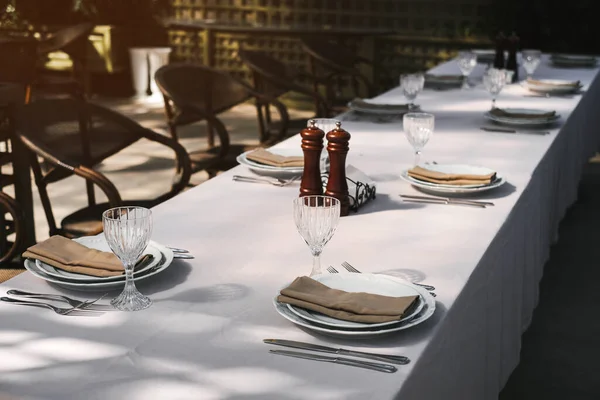 Table Pour Des Vacances Dans Restaurant — Photo