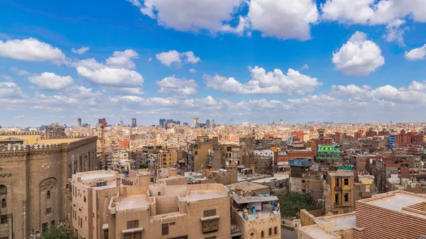 Luchtfoto Van Het Oude Cairo Egypte Met Oude Gebouwen Een — Stockfoto