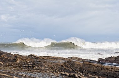 Kayalıklarda dalgalar