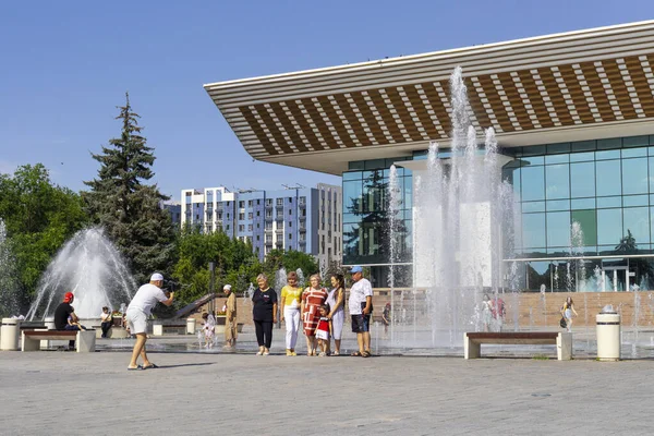 Almaty Kazajistán Junio 2022 Palacio República Ciudad Almaty Fuentes Antiguo — Foto de Stock