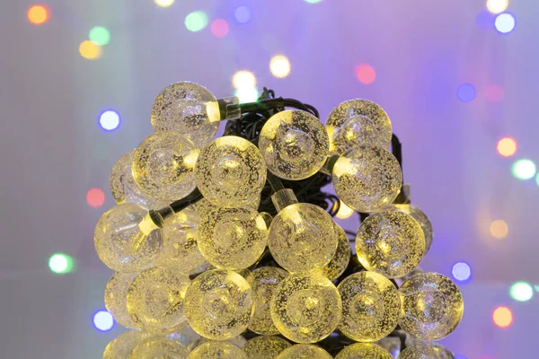 Led Lámpák Buli Ünnep Karácsonyi Dekoráció Fények Közelkép Karácsonyi Led — Stock Fotó