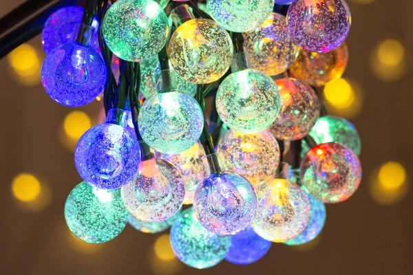 Lampy Led Strunowe Świąteczne Świąteczne Lampki Dekoracyjne Zamknij Boże Narodzenie — Zdjęcie stockowe