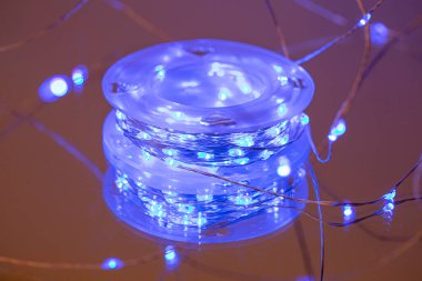 LED sicim ışıkları. Parti Noel süsleme ışıkları. Noel ışıklarını kapat.