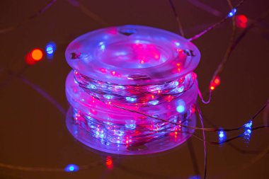 LED sicim ışıkları. Parti Noel süsleme ışıkları. Noel ışıklarını kapat.