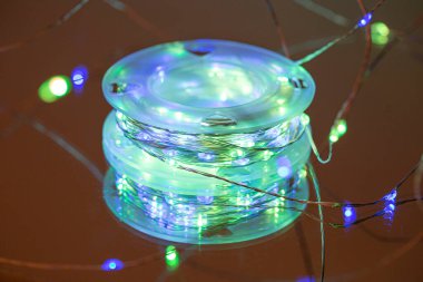 LED sicim ışıkları. Parti Noel süsleme ışıkları. Noel ışıklarını kapat.