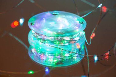 LED sicim ışıkları. Parti Noel süsleme ışıkları. Noel ışıklarını kapat.