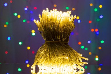 LED sicim ışıkları. Parti Noel süsleme ışıkları. Noel ışıklarını kapat.