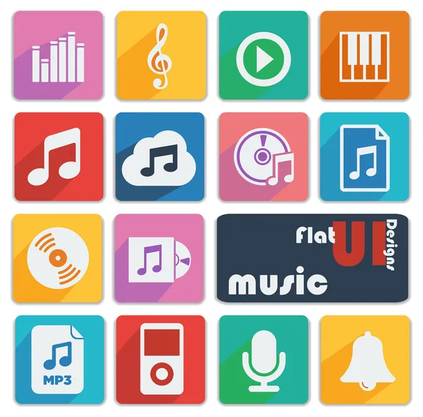 Icon set for Music — Stock Vector