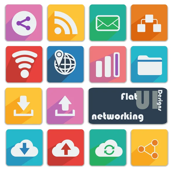 Icon set for Networking — Stock Vector