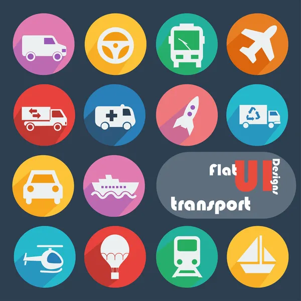 Juego de iconos para el transporte — Vector de stock