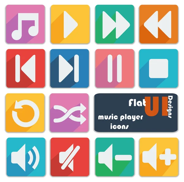 Icons for Music Player Buttons. — Stock Vector
