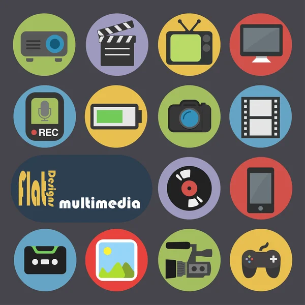 Icons for Multimedia. — Stock Vector
