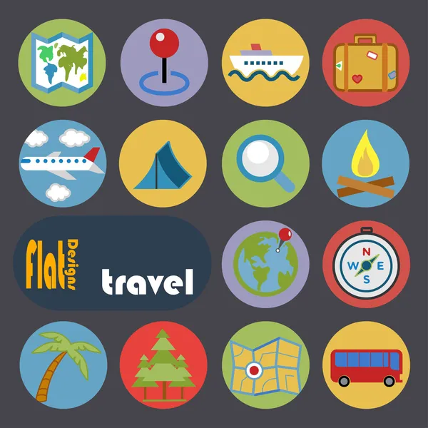 Icon set for Travel — Stock Vector