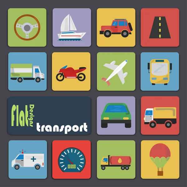 Set di icone per il trasporto — Vettoriale Stock