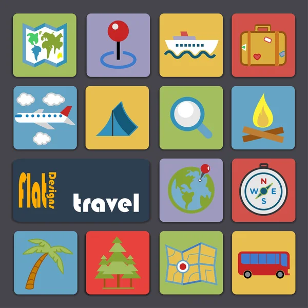 Icon set voor reizen — Stockvector