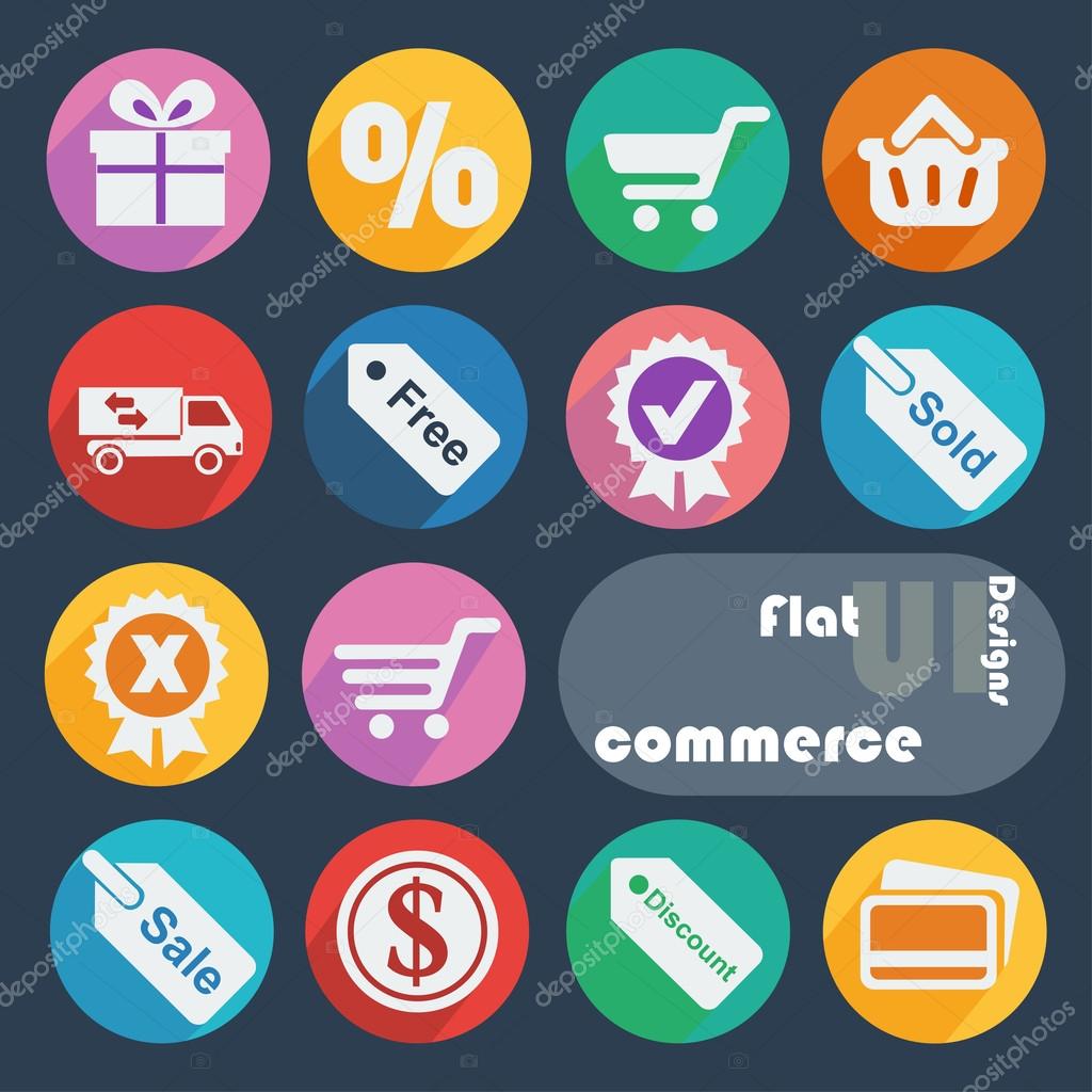 Flat ui design icons - Commerce.