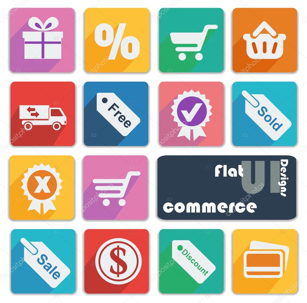 Flat ui design icons - Commerce.