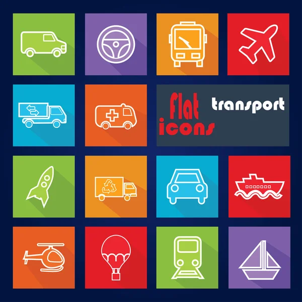 Juego de iconos para el transporte — Vector de stock