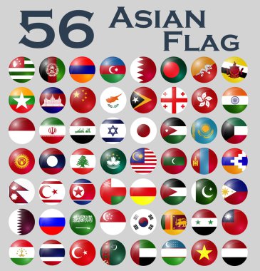 Asya bayrakları kümesi.