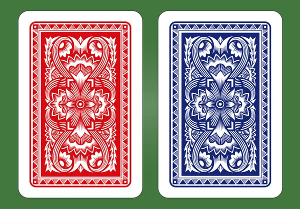 Jogando desenhos de cartas para trás. — Vetor de Stock