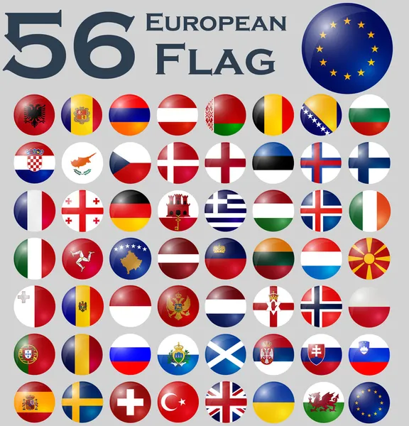 Ευρωπαϊκές σημαίες. — Διανυσματικό Αρχείο