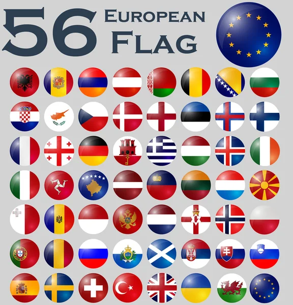 Banderas europeas. — Vector de stock