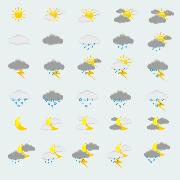 Weather forecast icons — Stock Vector