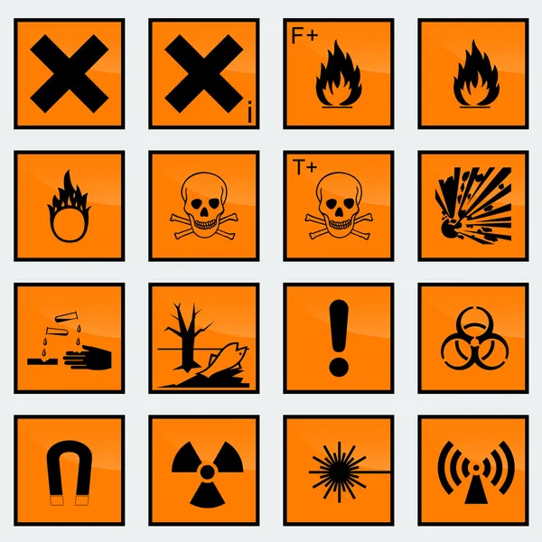 Hazard signs — Stock Vector