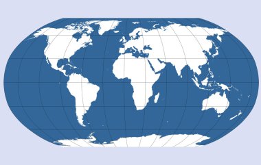 Robinson projection of the world clipart