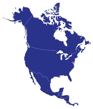 Kuzey Amerika Haritası siluet