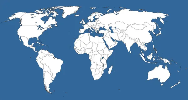 Mappa del mondo silhouette — Vettoriale Stock