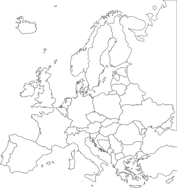 Mapa de Europe Blind . — Vector de stock