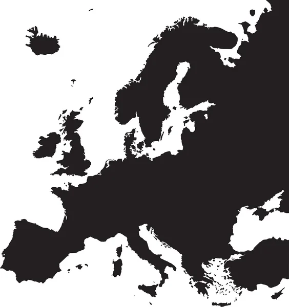 Europakarte Silhouette. — Stockvektor