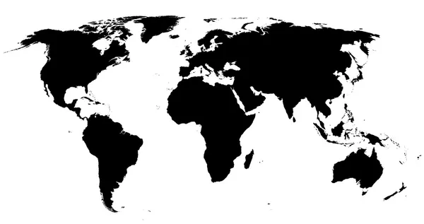 Wereldkaart silhouet — Stockvector