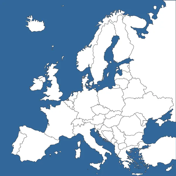 Europa silhouet met randen — Stockvector