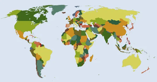 Mapa político mundial . —  Vetores de Stock