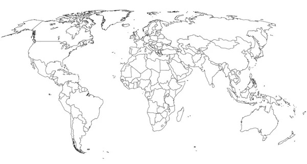 Mundo mapa cego com pontos de capital —  Vetores de Stock