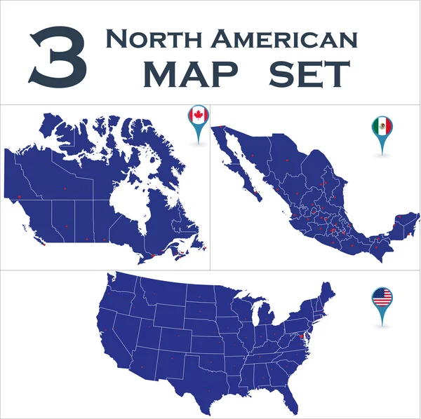 Conjunto de países norte-americanos Ilustrações De Stock Royalty-Free