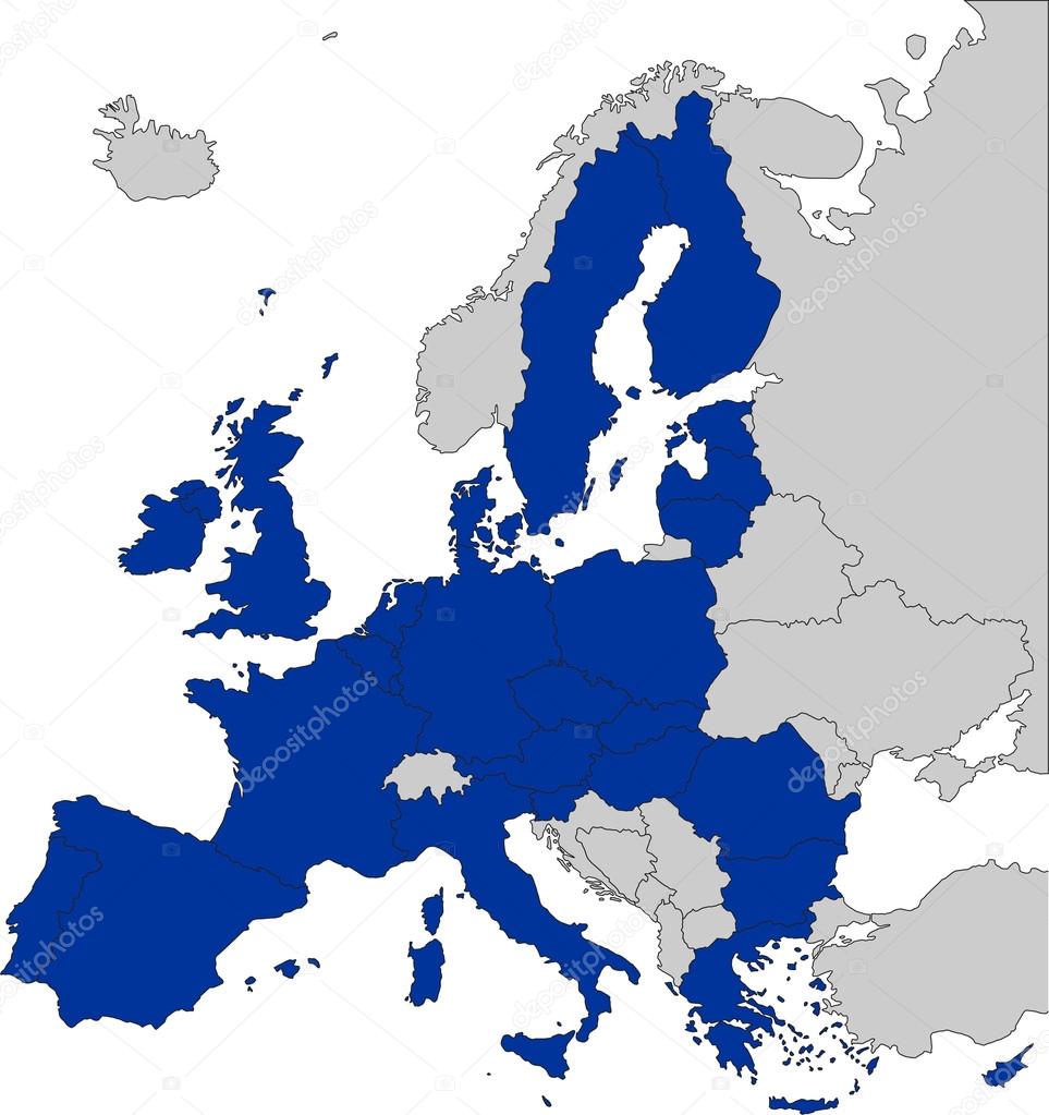 Europe Map with the European Union member