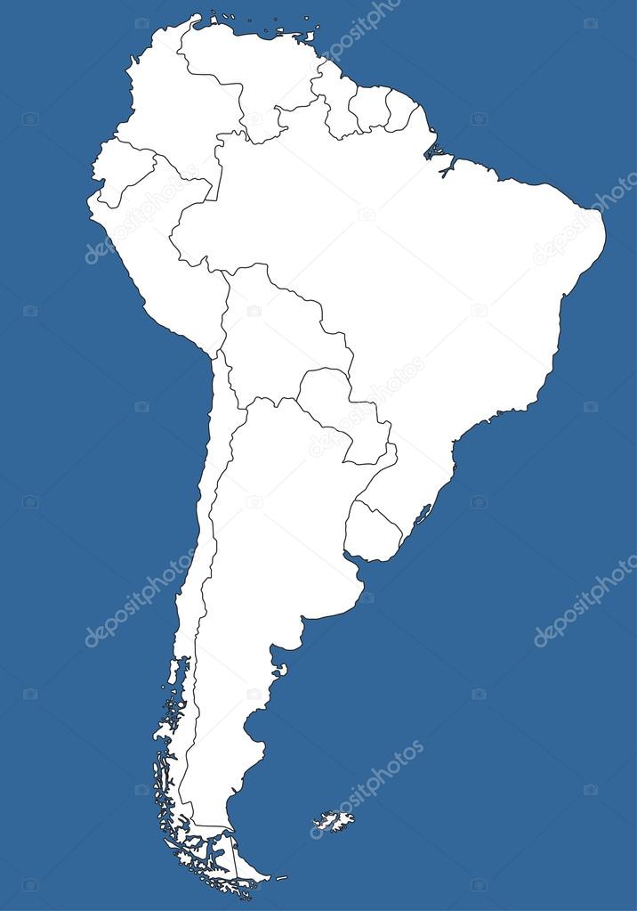 South America Silhouette with borders Stock Vector Image by ©delpieroo ...