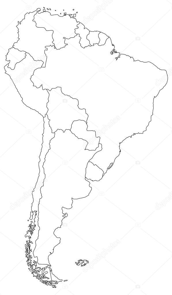 South America Blind Map.