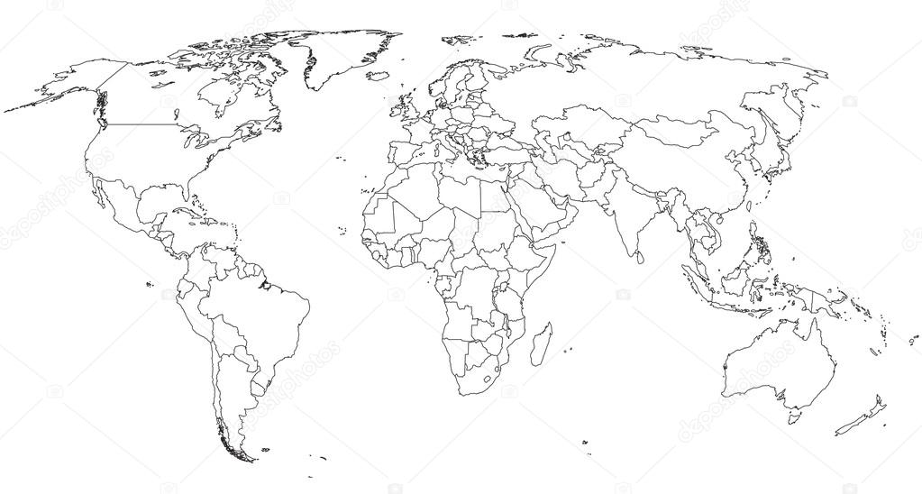 World blind map with capital dots