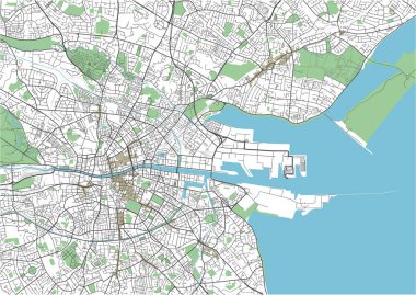 Renkli Dublin vektör şehir haritası