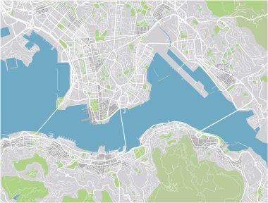Hong Kong 'un iyi organize edilmiş şehir haritası..