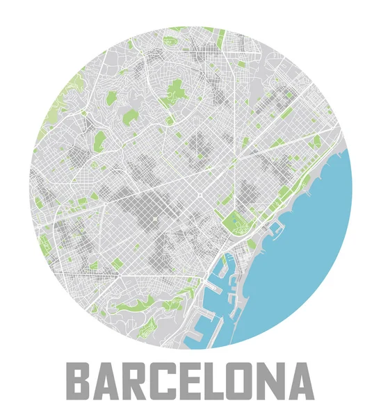 Asgari Barselona Şehir Haritası Simgesi — Stok Vektör