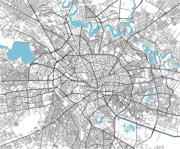 Черно Белая Векторная Карта Города Бухарест Хорошо Организованными Разделенными Слоями — стоковый вектор