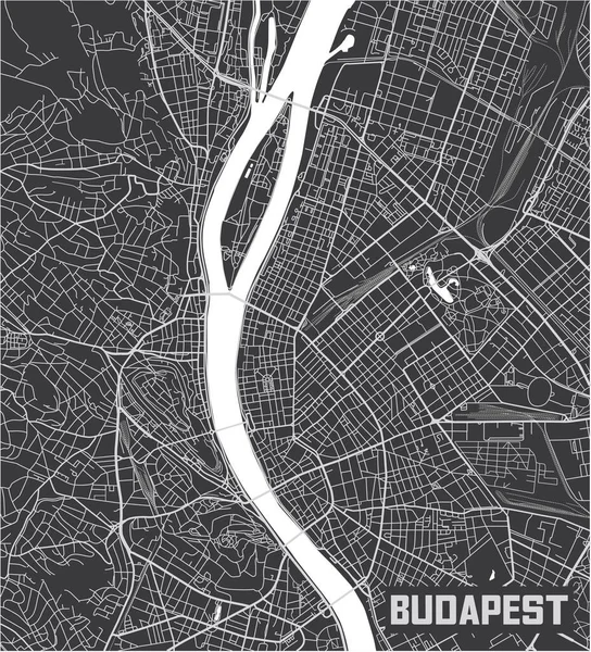 Minimalistisches Plakatdesign Für Den Stadtplan Von Budapest — Stockvektor