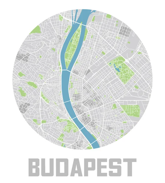 Icona Minimalista Della Mappa Budapest — Vettoriale Stock