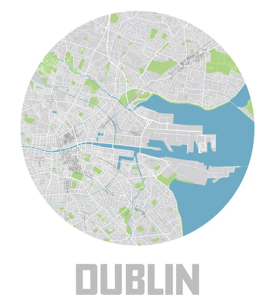 Icône Carte Dublin Minimaliste — Image vectorielle