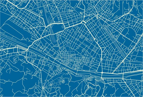 Mapa Cidade Vetorial Azul Branco Florença Com Camadas Separadas Bem — Vetor de Stock